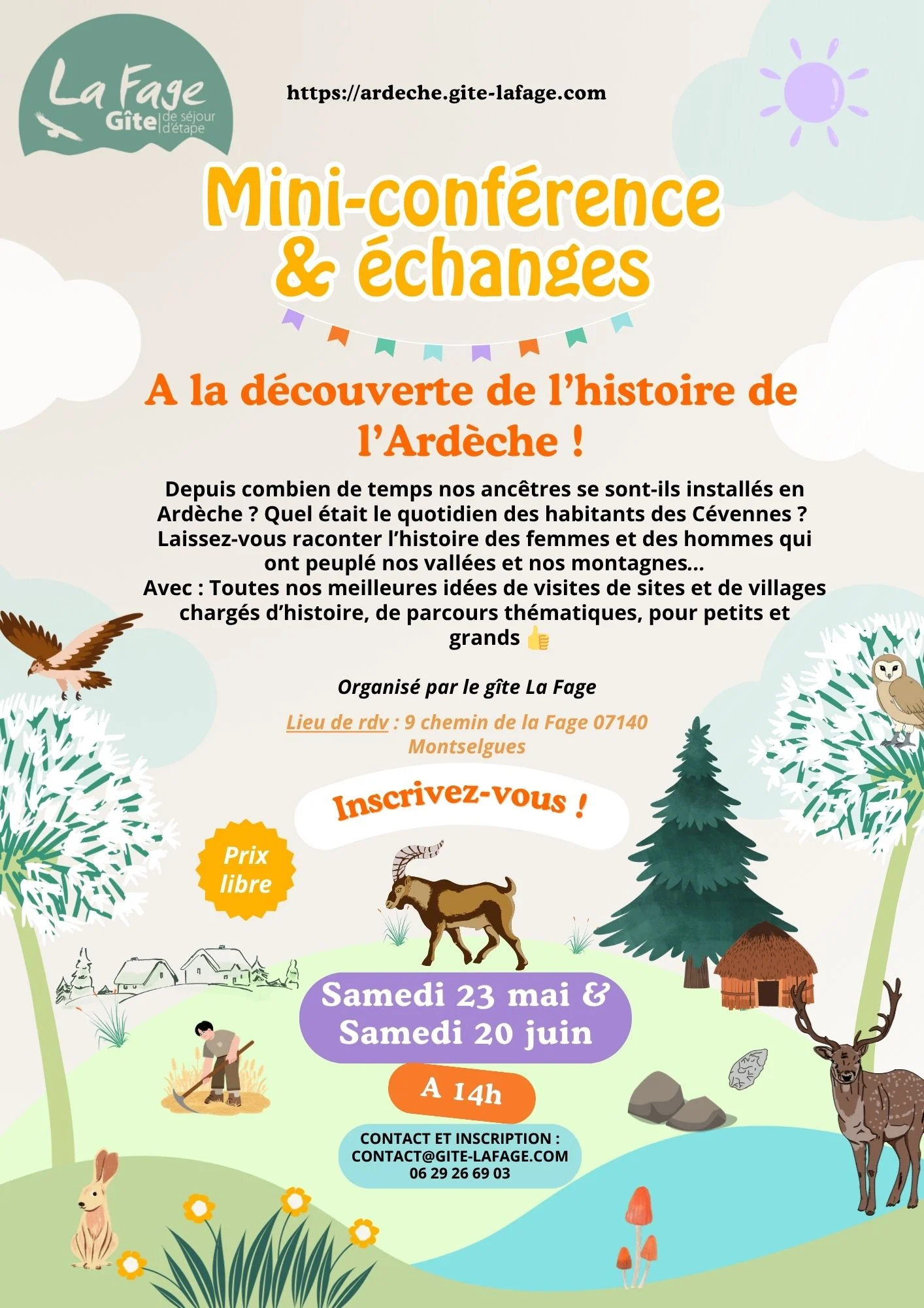affiche mini conference histoire de l'ardeche